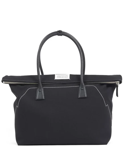Сумка-тоут Maison Margiela large 5AC кожаная, черная