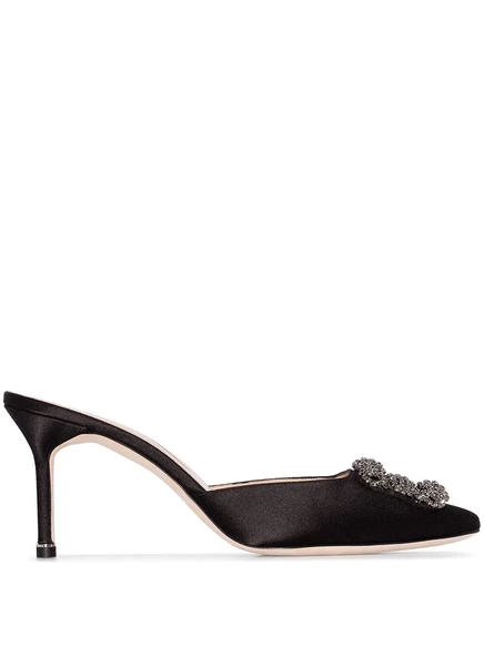 Женские мюли Manolo Blahnik Hangisi 7 см, черные