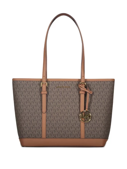 Сумка-тоут Michael Kors Jet Set с монограммой, коричневая