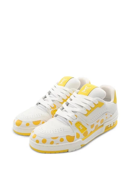 Мужские кроссовки Louis Vuitton x Kusama LV Trainer, белые