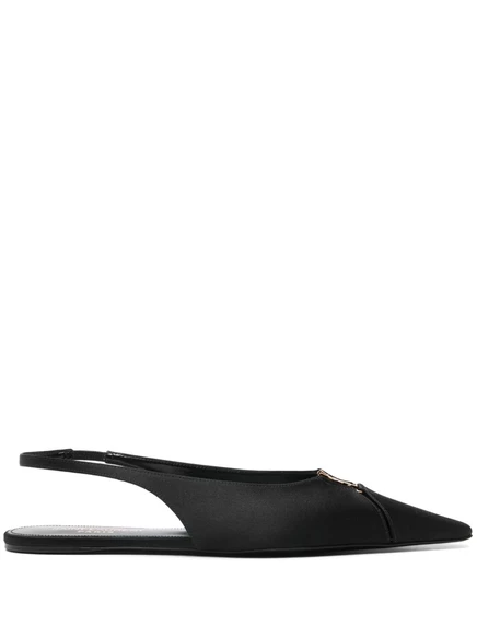 Туфли-лодочки на плоской подошве от Saint Laurent Babylone black