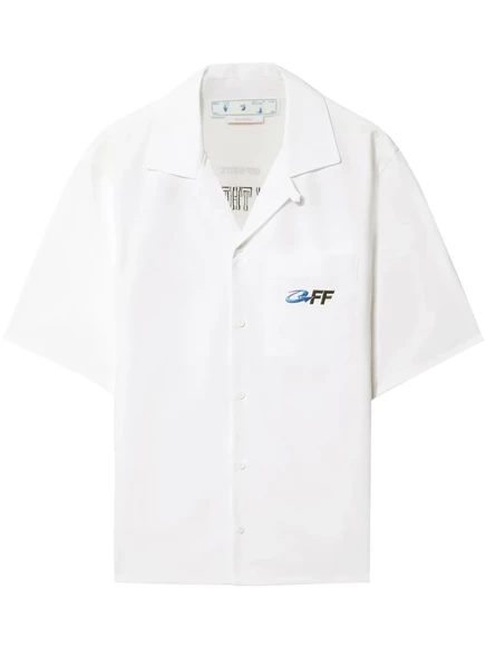 Мужская рубашка Off-White Exact Opp с принтом, белая