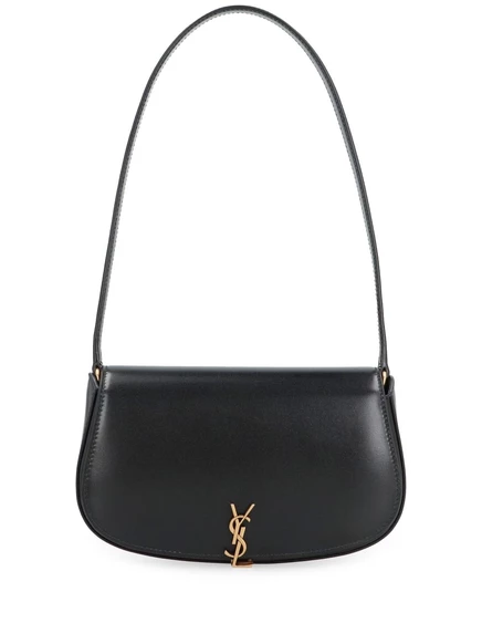 Кожаная мини-сумка через плечо Saint Laurent Voltaire black