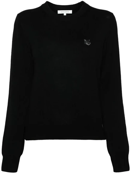 Женский свитер Maison Kitsuné с лисой, черный