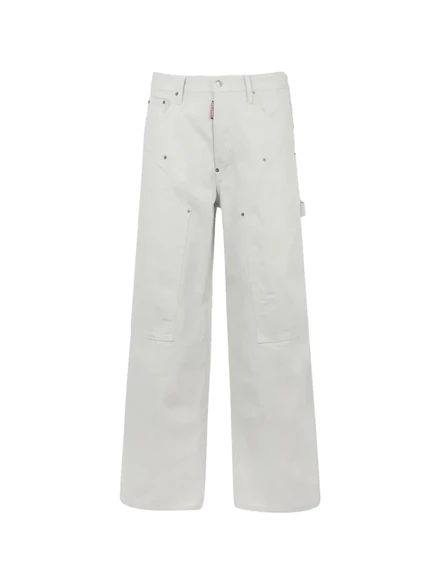 Мужские джинсы DSquared2 Carpenter свободного кроя, белые