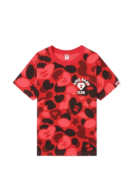 Футболка с логотипом BATHING APE® красного цвета
