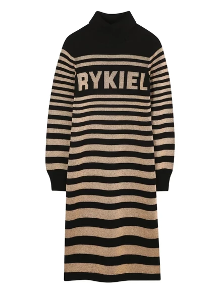 Детское платье Sonia Rykiel Enfant в полоску, черное