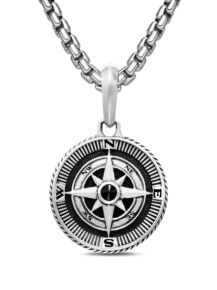 Мужской кулон David Yurman Maritime Compass, серебристый