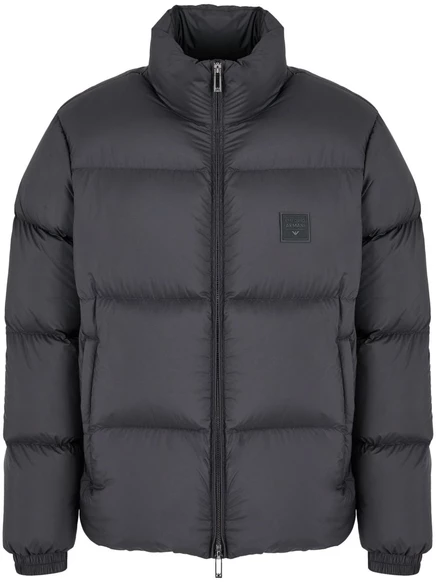 Мужская пуховая куртка Emporio Armani с логотипом, черная