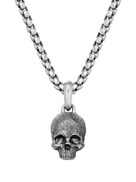 Мужской серебряный амулет David Yurman Memento Mori череп 16 мм
