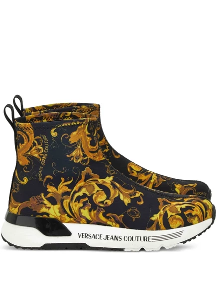 Женские слипоны Versace Jeans Couture, черно-золотые
