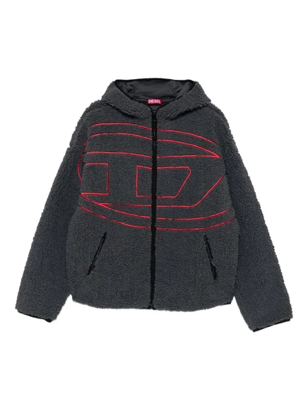 Мужская куртка Diesel с капюшоном и логотипом, серая