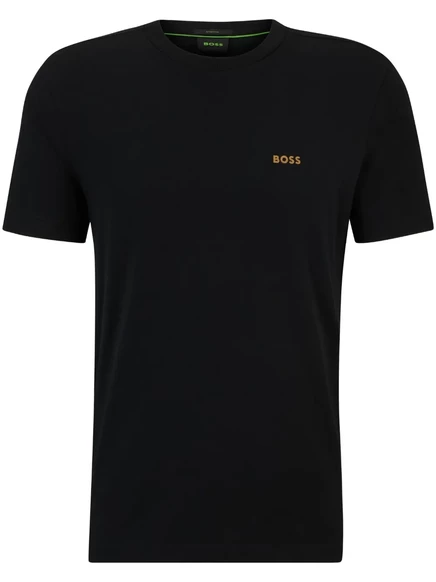Хлопчатобумажная футболка с логотипом BOSS black