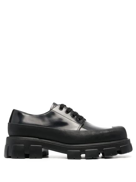 Мужские дерби Prada из телячьей кожи, черные