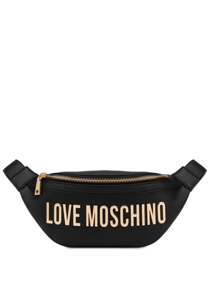 Женская сумка на пояс Love Moschino с логотипом, черная