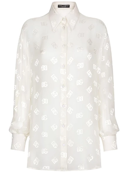 Женская рубашка Dolce & Gabbana с монограммой, белая