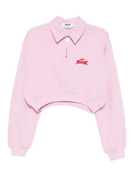 Женский свитер MSGM с вышитым логотипом, розовый