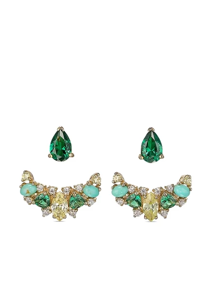Женские серьги Anabela Chan Twinkle, 18K золото, зеленые