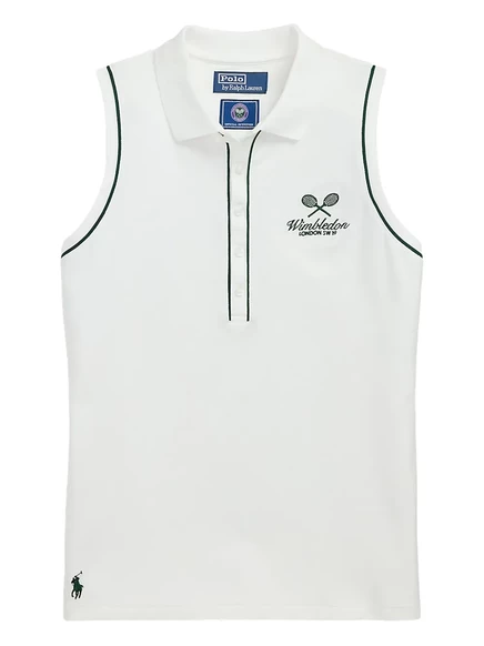 Женское поло Polo Ralph Lauren x Wimbledon с вышитым логотипом, белое