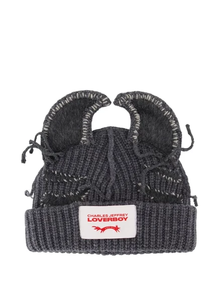Унисекс шапка Charles Jeffrey Loverboy с ушками, серая