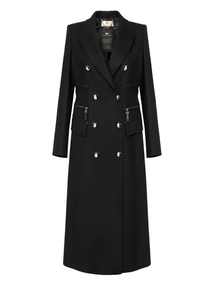 Женское двубортное пальто Elisabetta Franchi, черное
