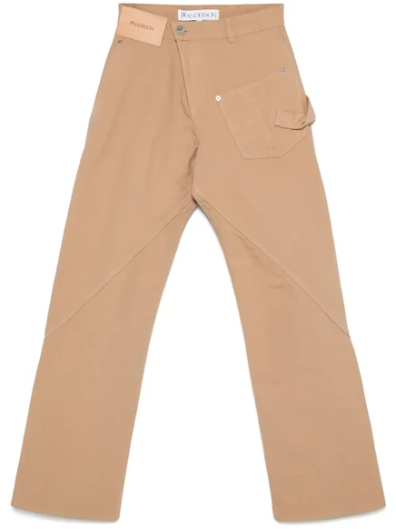 Женские брюки JW Anderson Twisted Workwear, бежевые