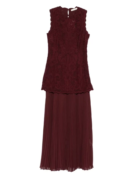 Плиссированное платье Ulla Johnson из макраме red