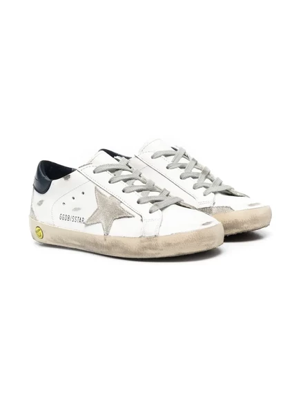 Потертые кроссовки Golden Goose Kids Superstar white