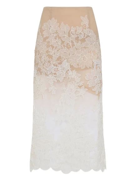 Юбка с цветочным кружевом от Ermanno Scervino white