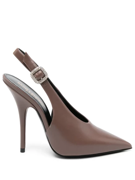 Туфли-лодочки на шнуровке Saint Laurent Yasmeen 125 мм brown