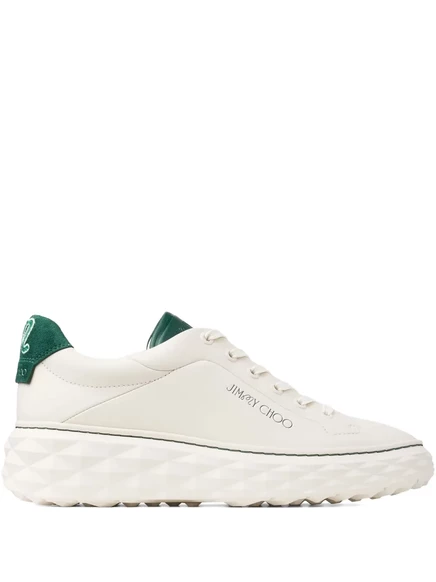 Кожаные кроссовки Jimmy Choo x Malbon на платформе white