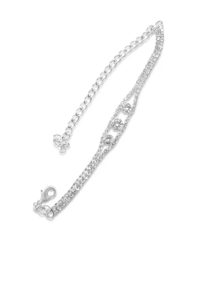 Женский браслет HZMER JEWELLERY со стразами, серебристый