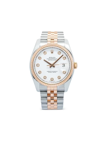 Часы Rolex Datejust 36 мм сталь и розовое золото, розовые