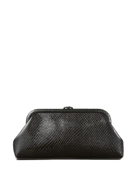 Женский кожаный клатч Jimmy Choo Skylar под змею, черный