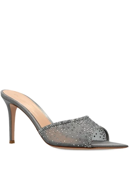 Женские мюли Gianvito Rossi Rania 85 мм с кристаллами, серые