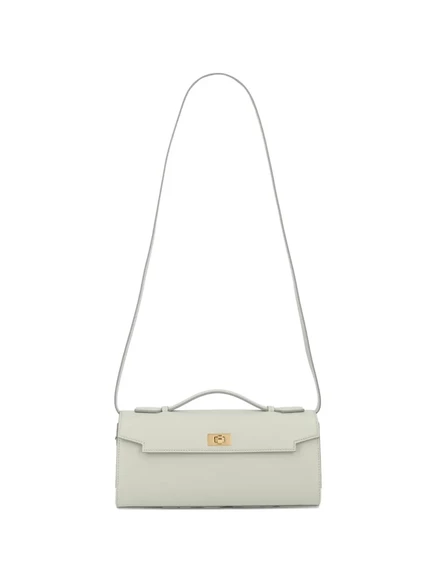 Женский кожаный клатч Anya Hindmarch с ручкой, голубой