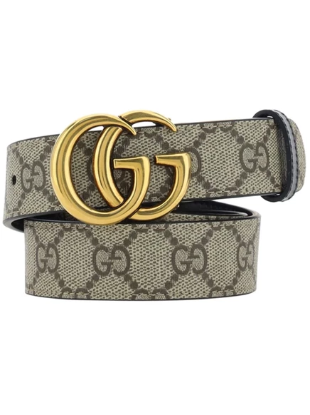 Женский ремень Gucci GG Marmont реверсивный, черно-бежевый