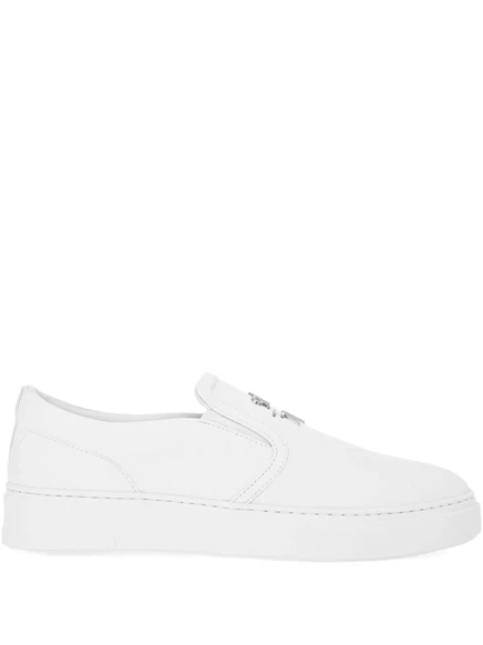 Кожаные кроссовки-слипоны Philipp Plein white