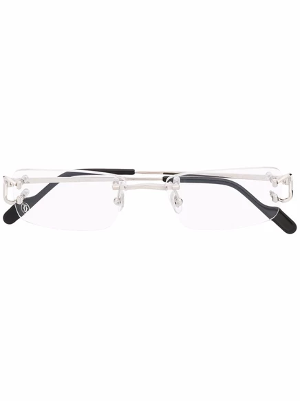 Очки Cartier Eyewear в квадратной оправе без оправы silver