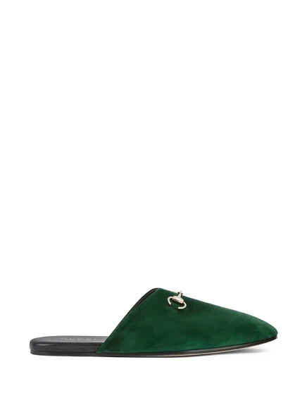 Мужские мюли Gucci Horsebit, зеленые