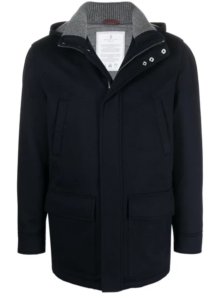 Кашемировое однобортное пальто Brunello Cucinelli blue