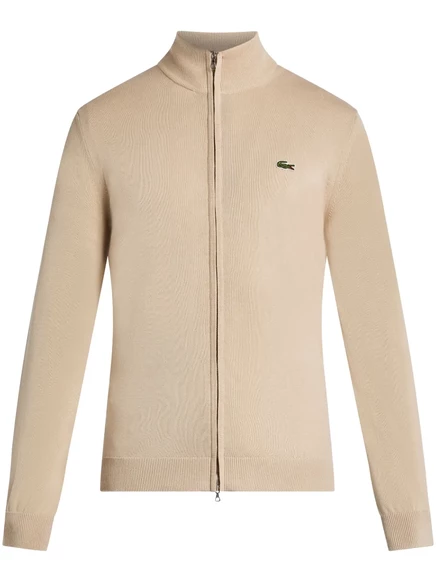 Мужской кардиган Lacoste на молнии с логотипом, бежевый