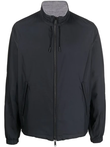 Мужская спортивная куртка Zegna двусторонняя на молнии, синяя/серая