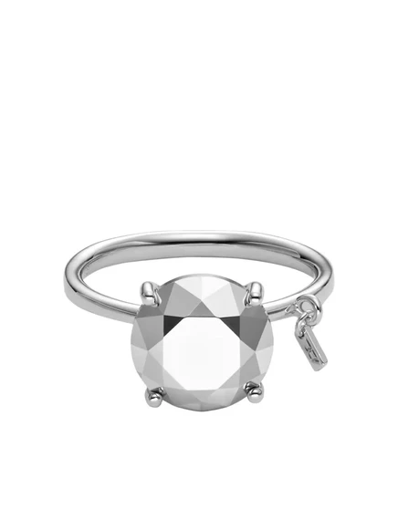 Кольцо Diesel из серебра фасетированное, серебристое