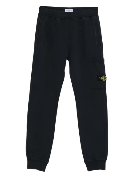 Подростковые спортивные брюки Stone Island Junior с карманами, темно-синие