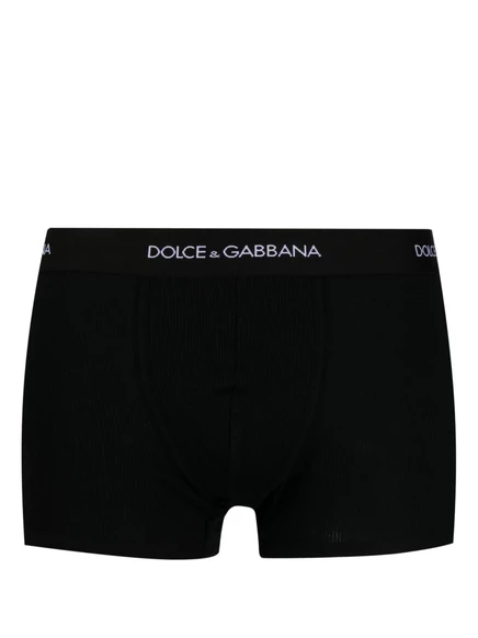 Мужские боксеры Dolce & Gabbana из хлопка с логотипом на поясе, черные