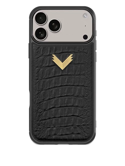 Чехол VELANTE для iPhone 17 Pro из телячьей кожи, черный