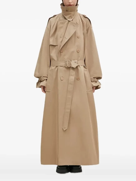 Унисекс тренч VETEMENTS двубортный с поясом, бежевый