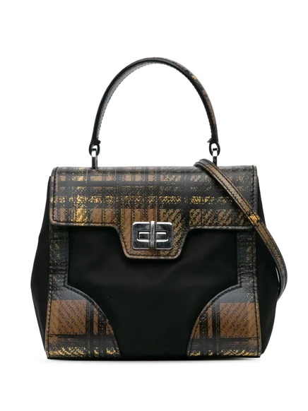 Сумка Tessuto из тартана с сафьяновой отделкой, бывшая в употреблении у Prada 2010-2024 black