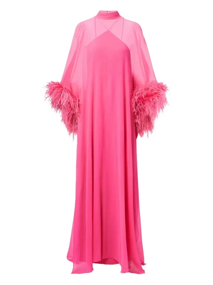 Женская туника Taller Marmo с перьевой отделкой, розовая